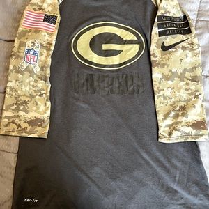 Nike Dri-Fit Green Bay Packers NFL Youth Camo Pullover Shirt M
